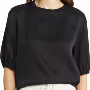 NWOT Nordstrom rack Puff Sleeve Mixed Media women's top size xs oversized